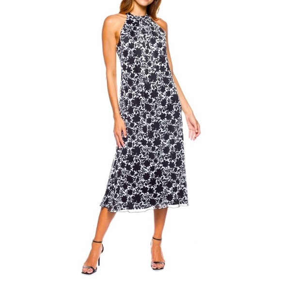 MARINA Dresses & Skirts - Sold Marina Sleeveless Floral Print Halter Neck Chiffon Midi Dress New